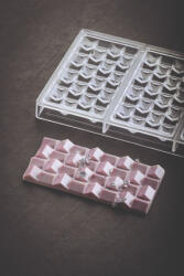 Pavoni Tablete Ciocolata 15.4 x 7.7 x H 1.1 cm - Matrita policarbonat Pixie, 3 cavitati (PC5012FR)