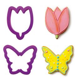 Decora Lalea si Fluture - Decupatoare Plastic, O 7 si 7.5 x H 2.2 cm, Set 2 Buc (255075)