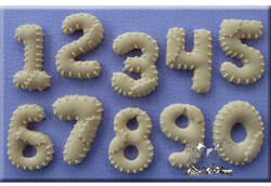 Alphabet Moulds Mulaj Silicon Cifre cu Petice H 2.3 cm (AM0171) Forma prajituri si ustensile pentru gatit