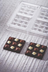 Pavoni Tablete Ciocolata 7 x 7 x H 1.4 cm - Matrita policarbonat Piramida Mini, 6 cavitati (PC5014FR)