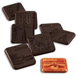 Martellato Napolitain Ciocolata 3.4 x 3.4 x H 0.4 cm - Matrita Policarbonat City, 24 cavitati (MA6006) Forma prajituri si ustensile pentru gatit