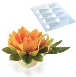 Martellato Floare Lotus mica 3D - Set 5 Matrite Plastic Ciocolata (20-1011) Forma prajituri si ustensile pentru gatit