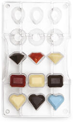 Decora Matrita Policarbonat Ciocolata, Diamante O 2-3 cm, 15 Cavitati, 20x12xH2 cm (50154)
