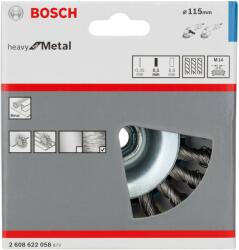 Bosch Perie conica, sarma cu noduri 115 otel - Cod producator : 2608622058 - Cod EAN : 3165140087247 - 2608622058 (2608622058)
