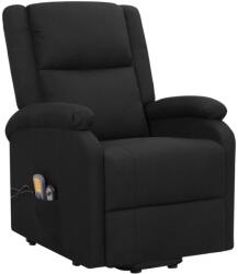 vidaXL Fotoliu de masaj cu ridicare, negru, material textil (329711)