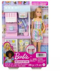 Mattel Set de joaca pentru copii, papusa Barbie cu magazin de inghetata, 30 cm, 1710288 Papusa Barbie