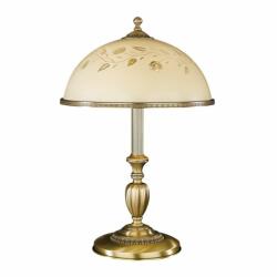 Reccagni Angelo Veioza / Lampa de masa din alama cu sticla decorata design italian H-56cm 6208 (RA-P. 6208 G)