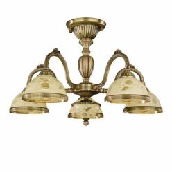 Reccagni Angelo Lustra aplicata din alama cu sticla decorata design italian 5 6208 (RA-PL. 6228/5)