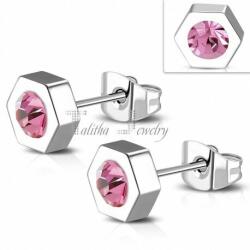 Talitha Обеци с розов цирконий - talitha-jewelry - 18,99 лв