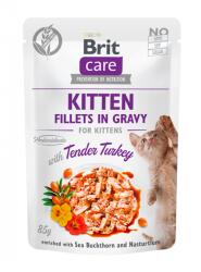 Brit 10 x Brit Care Cat Kitten Fillets in Gravy cu Curcan, 85 g