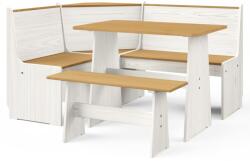 vidaXL Set mobilier bucătărie, 3 piese, maro miere&alb, lemn masiv pin (3096570)