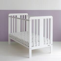 Woodies Safe Dreams Patut din lemn pentru bebe, inaltime saltea reglabila, star baby alb 120x60 cm