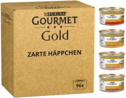 Gourmet Gourmet Pachet Jumbo: Gold 96 x 85 g - Duo Delice Luxus Mix: vită și pui, rață curcan, iepure ficat, pește de mare în sos cu spanac