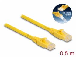 Delock Cablu de retea RJ45 6A UTP Fast Tracing 0.5m Galben, Delock 80100 (80100)