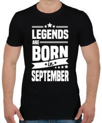 printfashion A legendák szeptemberben születnek - Férfi póló - Fekete (352820)