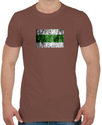 printfashion Zöld sáv minimál - Férfi póló - Mogyoróbarna (6082865)