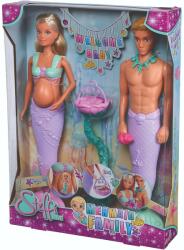 Simba Toys Set papusa sirena cu Kevin si bebelus, Steffi Love Papusa