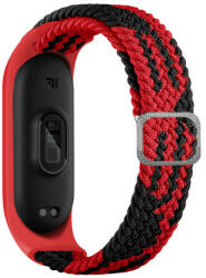 TYPEC Curea de schimb din material textil pentru Xiaomi Mi Band 6 / 5 / 4 / 3 din stofa impletita rosu-negru - typec