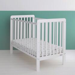 Woodies Safe Dreams Patut din lemn pentru bebe, inaltime saltea reglabila, clasic alb 120x60 cm