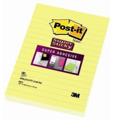 Post-it Super Sticky 102x152mm vonalas 90 lapos nárciszsárga jegyzettömb (7100172740) - officedepot