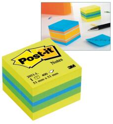 Post-it 2051-L 51x51mm mini öntapadós vegyes lime kockatömb (7100172394) - officedepot