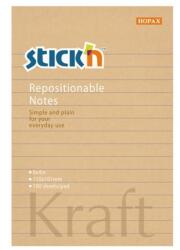 STICK N Stick`N KraftNotes 150x101 mm 100 lap vonalas öntapadó natúr újrahasznosított jegyzettömb (21641) - officedepot