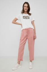 Pepe Jeans pantaloni Jynx femei, culoarea roz, fason cargo, high waist PPYY-SPD0S1_39X