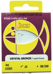 SENSAS Előkötött horog crystal bronze 30cm 14/0, 14 10db (55509) - sneci