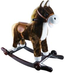  Calut balansoar din lemn si plus, cu rotile, espresso, 74 cm RB32967 Balansoar calut