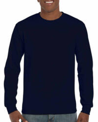 Gildan Uniszex póló Hosszú ujjú Gildan Ultra Cotton Adult T-Shirt LS - L, Sötétkék (navy)