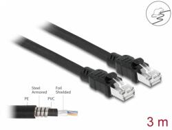 Delock Cablu de retea RJ45 Cat. 6A FTP cu manson metalic in interior 3m Negru, Delock 80115 (80115)
