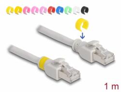 Delock Cablu de retea RJ45 Cat. 6A FTP + 20 cleme colorate 1m Gri, Delock 80118 (80118)