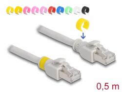Delock Cablu de retea RJ45 Cat. 6A FTP + 20 cleme colorate 0.5m Gri, Delock 80117 (80117)
