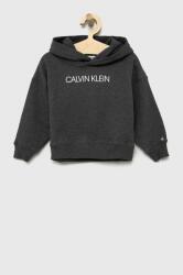 Calvin Klein hanorac de bumbac pentru copii culoarea gri, cu imprimeu PPYY-BLG011_90X
