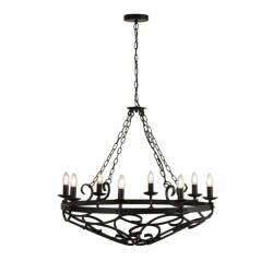 Candelabru design rustic Cartwheel III - 8lt 8908-8BK SRT (8908-8BK SRT)