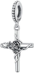 BeSpecial Pandantiv argint cu cruce si un trandafir (PZT0005)