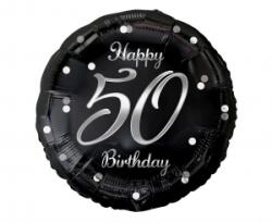 GoDan Balon folie negru/argintiu 50