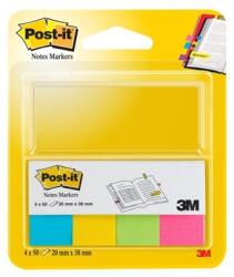 Post-it 670-4U 20×38mm 4×50db színes jelölőlap (7100191580) - officedepot