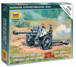 Zvezda German 105 mm Howitzer LeFH-18 with Crew 1: 72 makett harcjármű (6121) (6121)