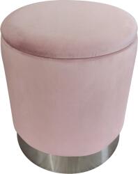 Mobikon Taburet catifea roz crom argintiu Daron 40x40x45 cm (0000283952)