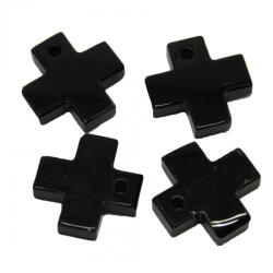  Pandantiv Onix cu Gaura de Forma Cruce - 40 x 40 mm - 1 Buc