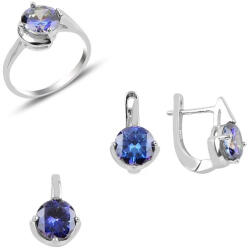 BeSpecial Set argint Solitaire cu zirconii Topaz Mistic (STU0149_182)