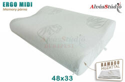 AlvásStúdió Ergo Midi memory párna 46x33x11 Bamboo huzattal