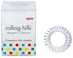 Rolling Hills Elastic- brățară pentru păr, transparentă - Rolling Hills 5 Traceless Hair Rings Transparent 5 buc