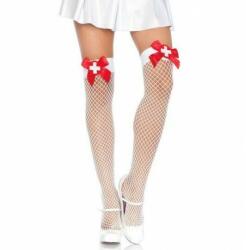 Leg Avenue Nővérkés fehér necc combfix