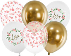 PartyDeco Baloane din latex - Love Mix 6 buc