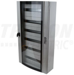 Tracon TGE6010520 Maszkolt fém szekrény, 144 modul, 6 sor, átlátszó ajtóval, 1050x600x200, IP54, falon kívüli (TGE6010520)