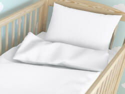 Goldea gyermek pamut ágyneműhuzat kiságyba - fehér 90 x 140 és 50 x 70 cm