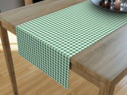 Goldea pamut asztali futó - zöld - fehér kockák 35x140 cm