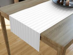 Goldea ünnepi damaszt asztali futó - fehér csíkos 20x160 cm